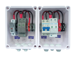 ACDB Box Single Phase 32A 320V SPD With indicator + DCDB 1 in 1 Out 600V SPD With MCB (1Ph 32A IND Combo) - KEA ACDB Box Single Phase 32A 320V SPD With indicator + DCDB 1 in 1 Out 600V SPD With MCB (1Ph 32A IND Combo) - KEA